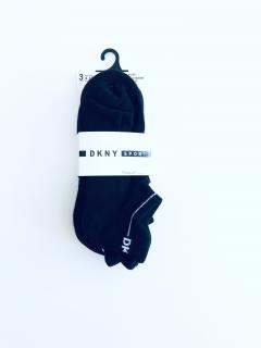 DKNY DKNY Sport PureLoft Ladies Low Cut Black stylové funkční ponožky s nápisem 3 páry - 34-41,5 / Černá / DKNY