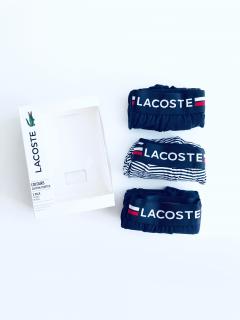 Lacoste Lacoste Cotton Stretch Blue stylové bavlněné boxerky 3 ks - M / Tmavě modrá / Lacoste