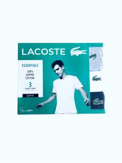 Lacoste Lacoste Essentials stylová bavlněná trika Slim Fit s logem 3 ks - M / Vícebarevná / Lacoste