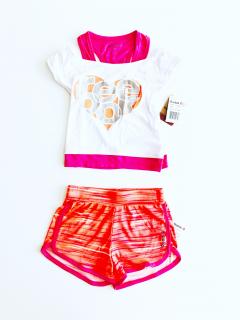 Reebok Reebok Heart sportovní dívčí triko s tílkem uvnitř a šortky souprava 2 ks - Dítě 2-3 roky / Vícebarevná / Reebok / Dívčí