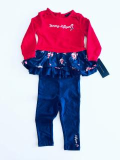 Tommy Hilfiger Tommy Hilfiger Crew Rose Multi stylová dívčí mikina a tepláky souprava 2 ks - Dítě 9-12 měsíců / Vícebarevná / Tommy Hilfiger / Dívčí
