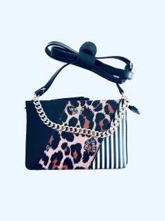 Victoria's Secret Victoria's Secret Leopard Stripe luxusní černá kabelka s proužky a leopardím vzorem - UNI / Černá / Victoria's Secret