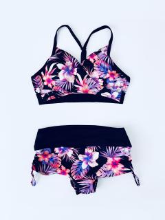 Victoria's Secret Victoria's Secret PINK Sport Flower Blck sportovní podprsenka a šortky Gym to Swim - S / Floral / Victoria's Secret