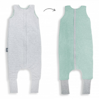 Celoroční spací pytel s nohavicemi Sleepee Melange Grey/Mint S