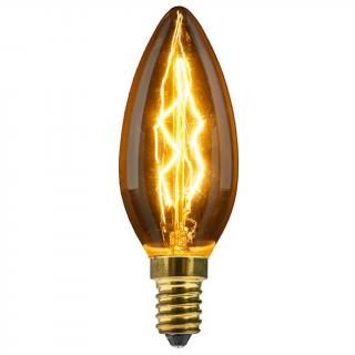 Dekorační žárovka svíčka 40W Edison Jantarově žlutá