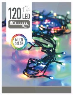LED vánoční dekorační řetěz 9m 120led IP44 - RGB