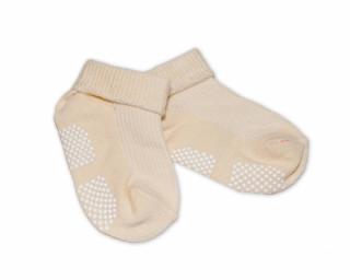 Kojenecké ponožky protiskluzové - béžové Velikost: 0-12m