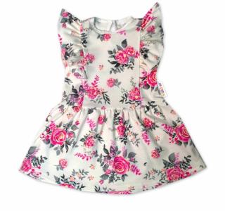 Letní šaty s krátkým rukávem New Roses - smetanové Velikost: 62