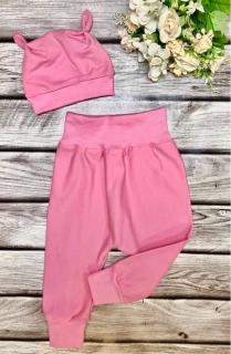Rostoucí baggy kalhoty - růžová pastel Velikost baggy/rostoucí kalhoty: 56-62