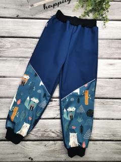 Softshellové kalhoty - modré,Forest Velikost: 92, Barva lemu: modrý