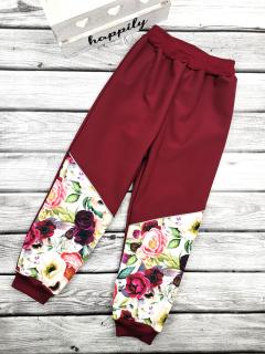 Zimní softshellové kalhoty - bordo, Romance Velikost: 92