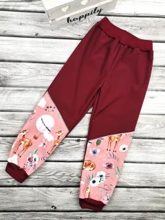 Zimní softshellové kalhoty - bordó, Starorůžová/Nature Velikost: 98
