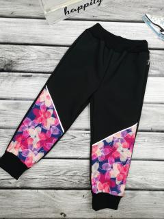 Zimní softshellové kalhoty - černé, Colorful Flower Velikost: 80