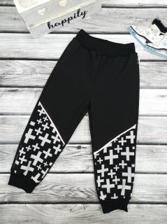 Zimní softshellové kalhoty - černé, Kříže Velikost: 110