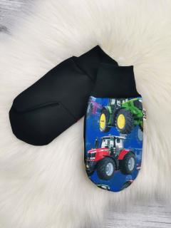 Zimní softshellové rukavice - černé, Traktory Velikost rukavičky: 2-3 roky