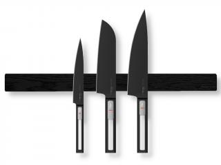 Wook | dřevěná magnetická lišta na nože - dub černý montáž: montáž na zeď, velikost: 40 x 4 x 2 cm (7 nožů)