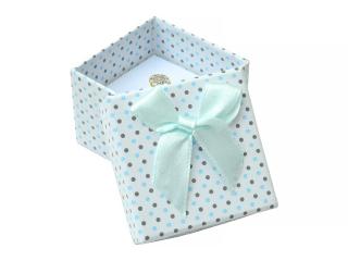 JKBOX Puntíkatá papírová krabička na prsten nebo náušnice Blue dots IK017