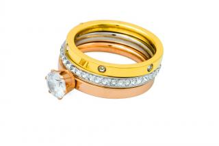 Linda's Jewelry Sada prstenů Triple Shiny chirurgická ocel IPR032 Velikost: 52