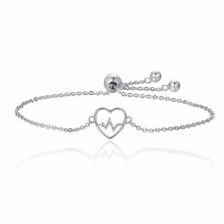 Linda's Jewelry Stříbrný náramek Love Srdcebeat  INR072