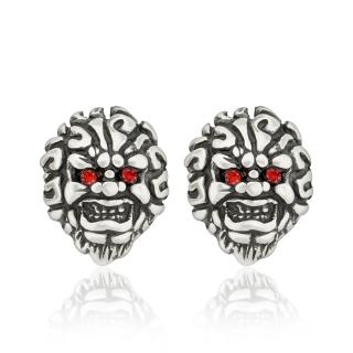 Sam's Artisans Náušnice Red Monster Skull chirurgická ocel INM051