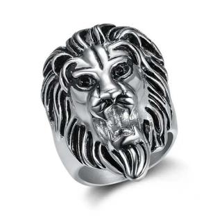 Sam's Artisans Prsten Lion Head chirurgická ocel IPRM022 Velikost: 62