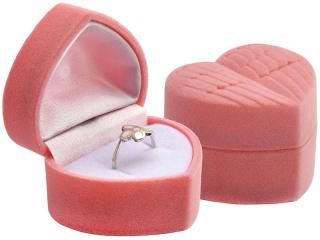 Sametová krabička Srdce z lásky na prsten, náušnice, přívěsek IK060