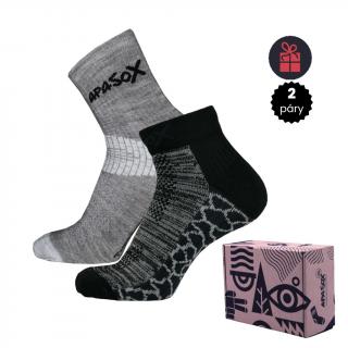 APASOX Dárkový balíček ponožek RUNNER šedá Velikost: 35-38