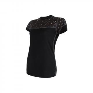SENSOR dámské tričko MERINO IMPRESS kr. rukáv černá/pattern Velikost: L