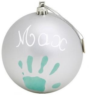 Baby Art Christmas Ball Silver