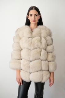 Dámský kožich Olivia (2v1) Barva kožešiny: Béžová | Beige, Velikost: XL