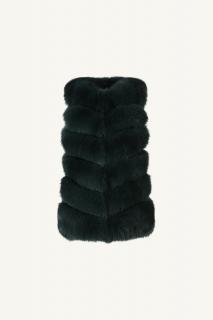 Kožešinová vesta Victoria (70cm) Barva kožešiny: Černo-stříbrná | Black frost, Velikost: L