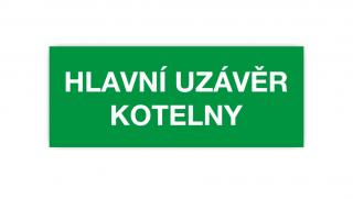 Hlavní uzávěr kotelny (Úniková značka)