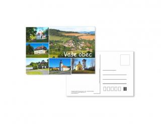 Pohlednice A6 -pohlednicový pap, 4/1 (formát 148x105mm, oboustranný barevný/černý tisk)