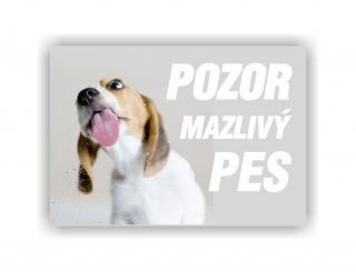 Pozor mazlivý pes (Informační tabulka s obrázkem vašeho psa)