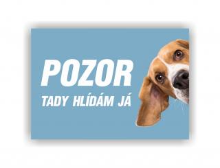 Pozor tady hlídám já (Informační tabulka s obrázkem vašeho psa)