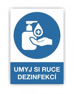 Umyj si ruce desinfekcí (Příkazová značka)