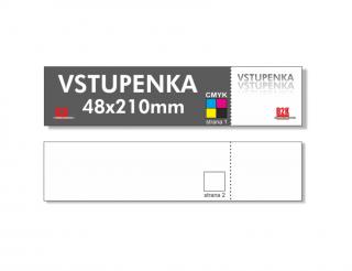 Vstupenky 48x210 - 4/0 plnobarevný jednostranný tisk (formát 48x210mm + perforace)