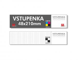 Vstupenky 48x210 - 4/1 plnobarevný/černý tisk (formát 48x210mm + perforace)