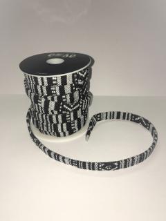 Dekorační pásek 10mm - Černo-bílý