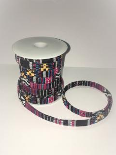 Dekorační pásek 10mm - Černo-růžový