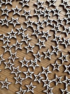 Hvězdičky II - dřevěné výřezy / tvoření 2 cm