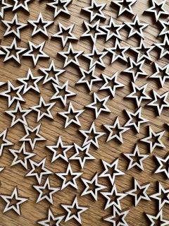 Hvězdičky II - dřevěné výřezy / tvoření 3 cm