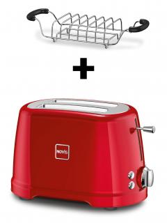 Novis Toaster T2 (červený) + mřížka na rozpékání ZDARMA