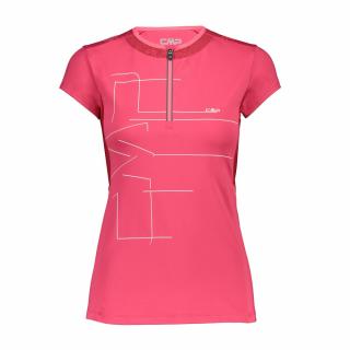 CMP T-shirt half zip pink - Dres dámský 36