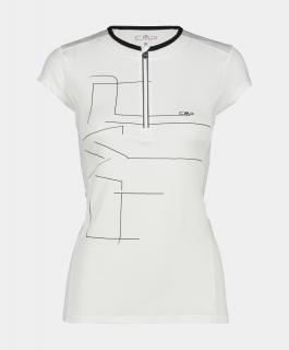 CMP T-shirt half zip white - Dres dámský 34