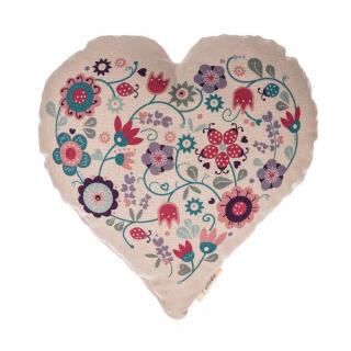 Lavandia - Polštář vonné srdce 30 cm Motiv: Tulipány na růžové