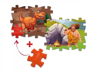 Muffik - Everlasting Puzzle Dinosauři/Pravěk 12 ks Varianta: T-Rex/Prehistorický muž