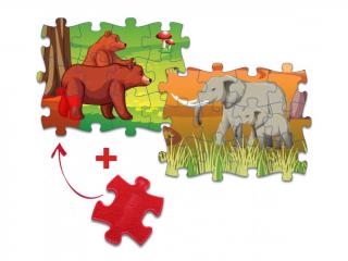 Muffik - Everlasting Puzzle Les/Safari 12 ks Varianta: Medvěd/Slon