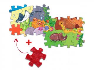 Muffik - Everlasting Puzzle Podmořský svět/Hmyz 12 ks Varianta: Rejnok/Housenka