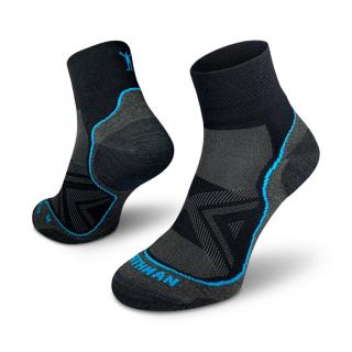 Northman - Antibakteriální ponožky Run Silver PRO MID černé Velikost: M (39-41)